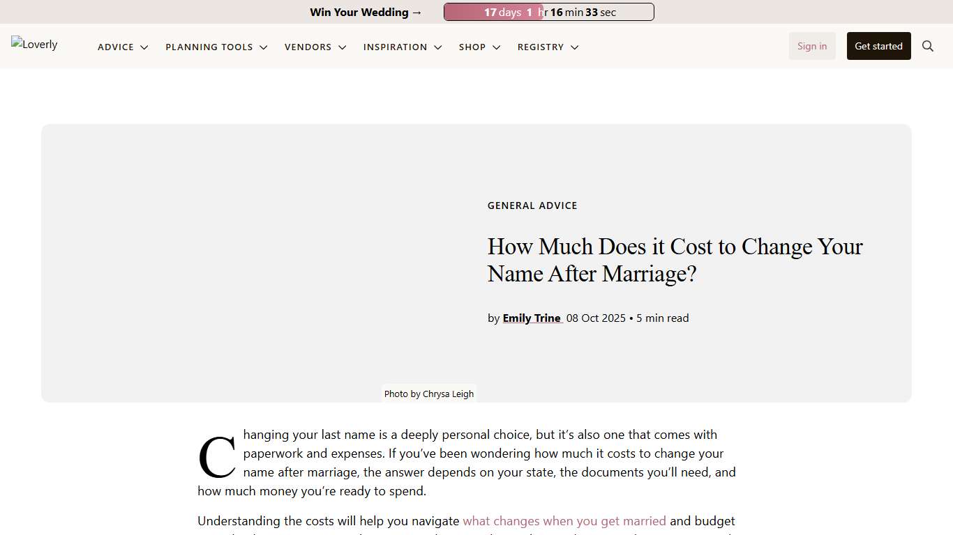 How Much Does it Cost to Change Your Name After Marriage?