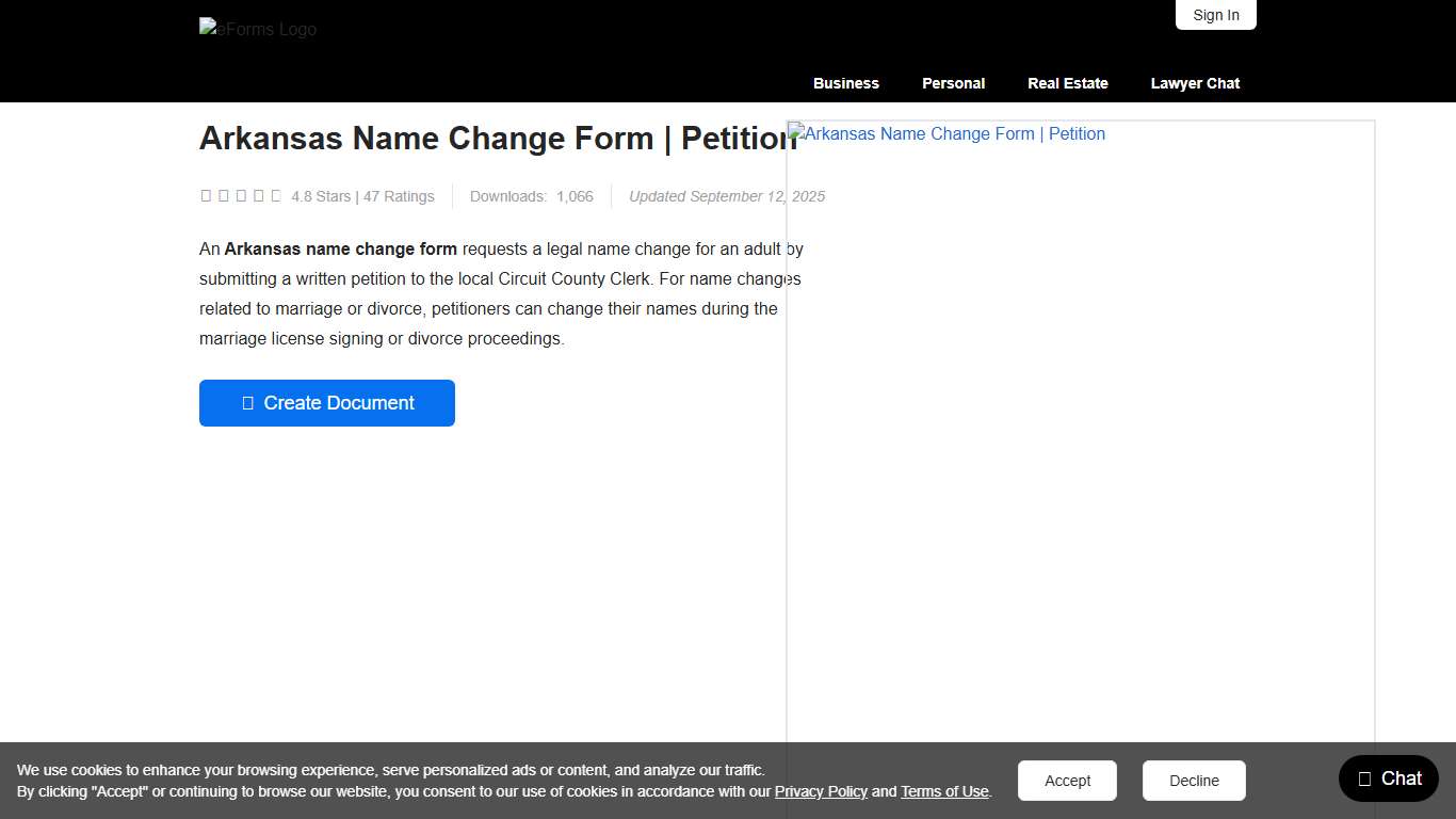Free Arkansas Name Change Forms | Petition - PDF – eForms
